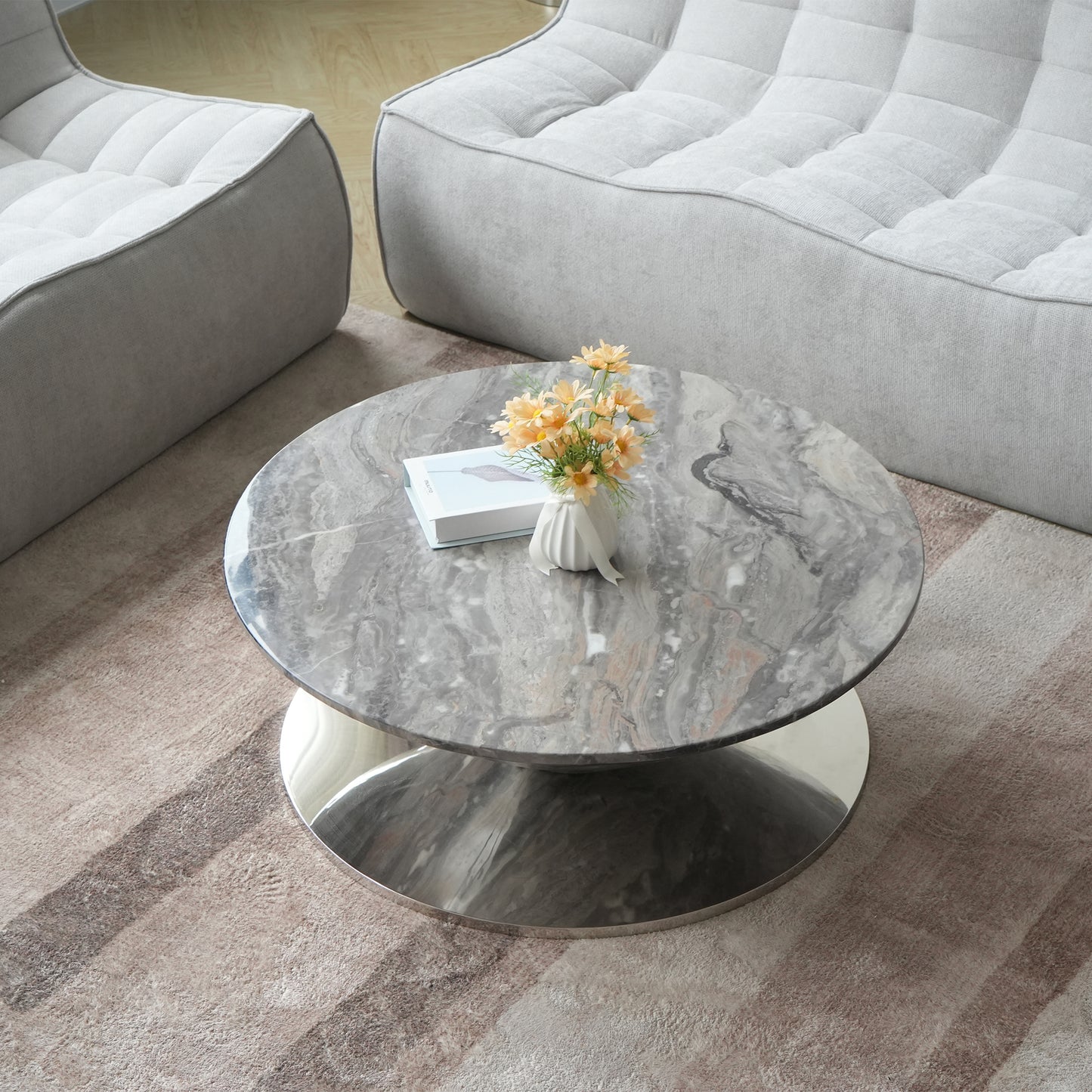 Aurora Wood Round Coffee Table