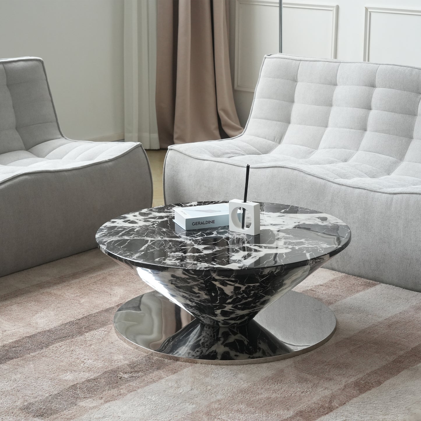 Aurora Wood Round Coffee Table