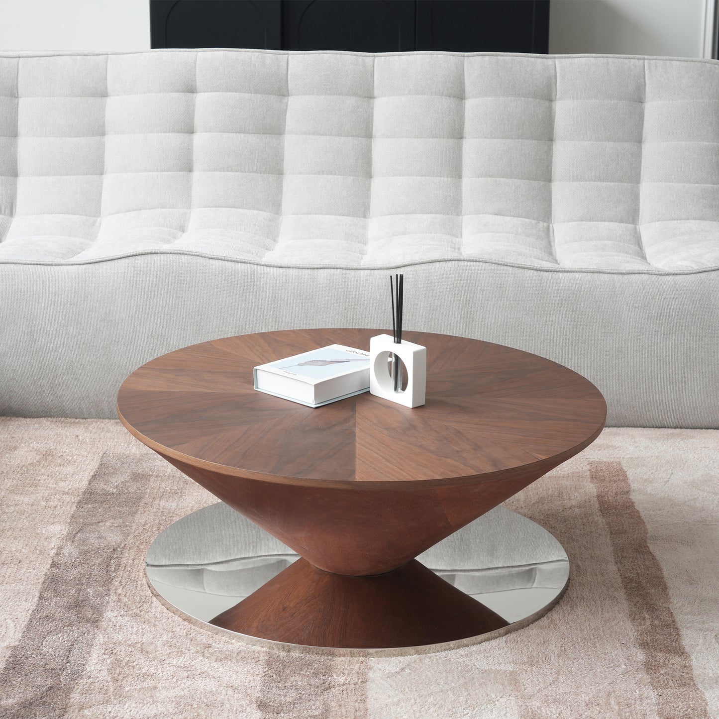 Aurora Wood Round Coffee Table